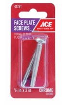 Chrome Finish Bathtub Overflow Face Plate Screw, 2-Pk. 41751