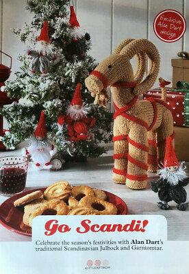 STRICKANLEITUNG Alan Dart skandinavischer Julbock + Garntomtar Weihnachtsspielzeug 29cm