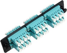 LGX Fiber Optic Cable LC Adapter Patch Panel 6 Ports Loaded w/6 LC Quad OM3 10Gg