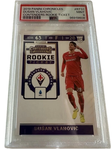 2019-20 Panini Chronicles - Contenders Rookie Ticket #RT-31 Dusan Vlahovic PSA 9