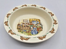 Vintage Royal Doulton Bunnykins Rimmed Bowl 6.25" Bedtime for Bunny's