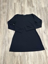 Reformation Jaelynn Long Sleeve Knit Mini Dress Black, Size Large Boatneck