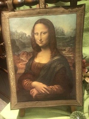 leonardo da vinci  Mona Lisa   Seidenmalerei Wandbehang 36x28
