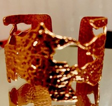 Offener Armreif Messing Hochwertig Rose Vergoldet biegbar 60x52mm bis 28mm