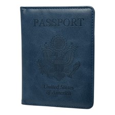 Passport Holder Travel Wallet Case Cover Card Slots USA Embossed Faux Leather