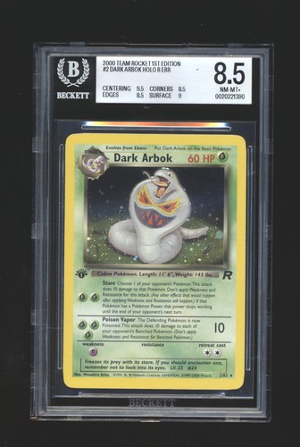 Dark Arbok (1st Edition) graded BGS 8.5 for sale on eBay