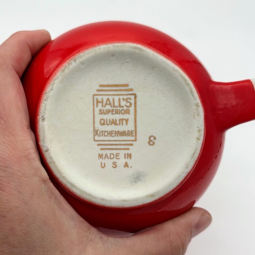 Hall's China Sani Grid Pert Chinesisch Rot 16 flüssige Unzen Krug Klein Geschirr - Bild 11 von 15