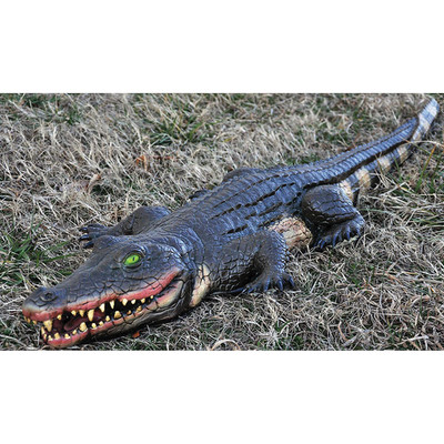 4 feet Swamp Alligator Halloween Decoration Foam Filled Vinyl Prop - Costumezone