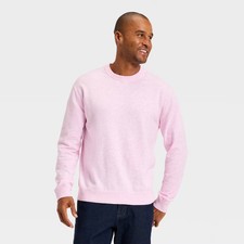 Men's Soft Knit Crewneck Sweater - Goodfellow  Co Pink L