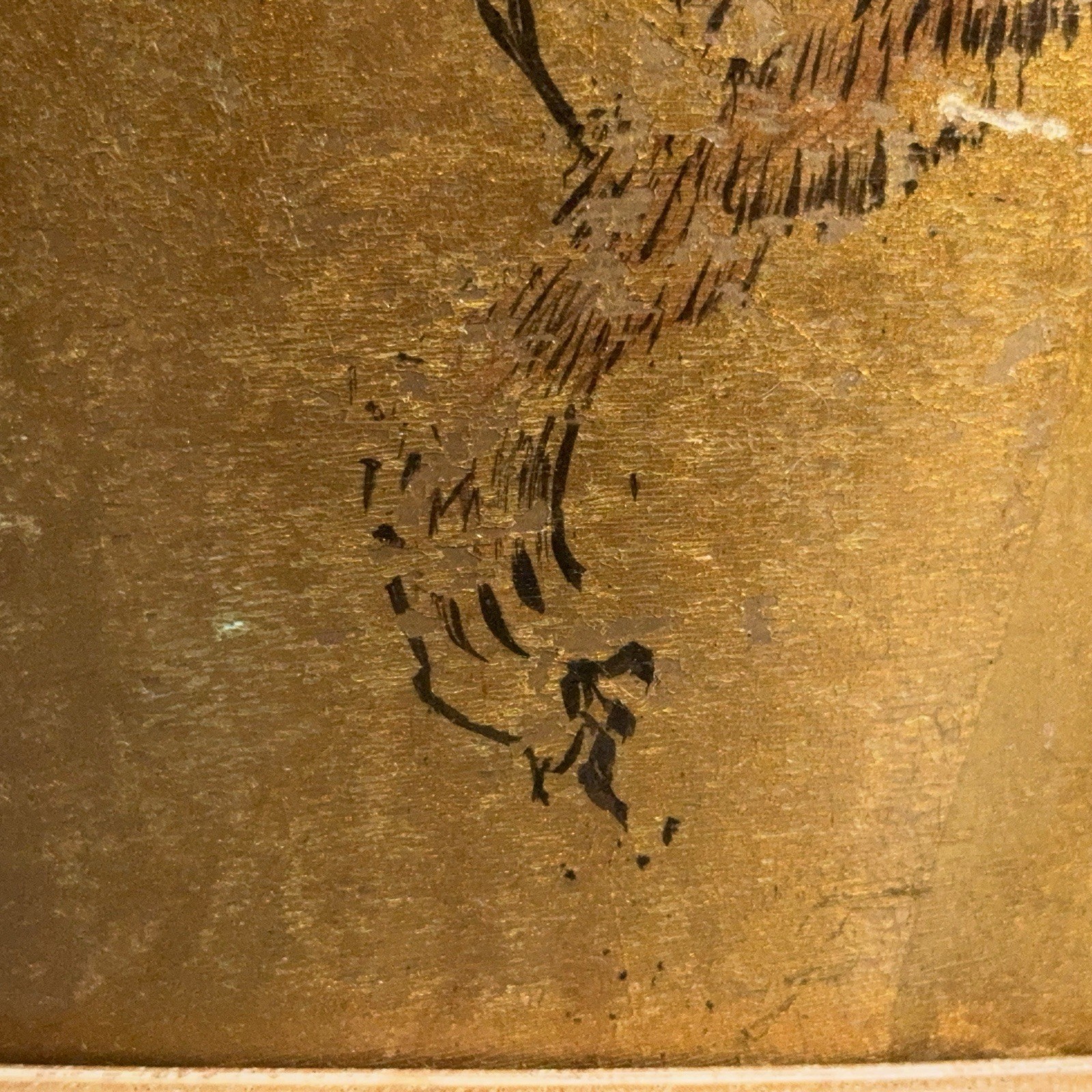 Vintage Chinoiserie Tiger Lamp Gilt Ceramic Asian Mid Century Table Lamp