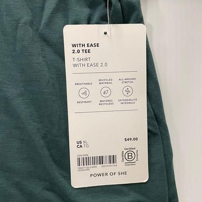 ATHLETA Move With Ease Tee Women's Size XL Green 784677