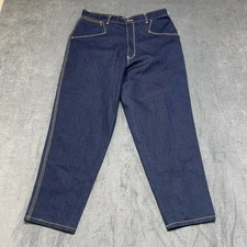 Vintage P.S. Gitano Cropped Jeans Womens 32x26 Blue Dark Wash High Rise Retro