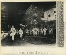 1961 Press Photo Panama National Guardsmen Disperse Pro-Castro Demonstrators