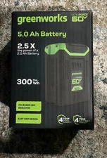 GREENWORKS 60v/ 5.0 Ah 2.5X More Power Battery 300 Max Wh BRAND NEW SEALED
