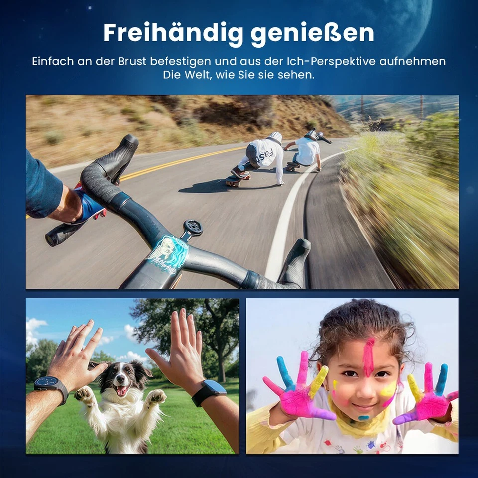 Mini Daumen Actionkamera HD Bodycam WiFi Sport Kamera Tragbare Körperkamera DE - Bild 3 von 4