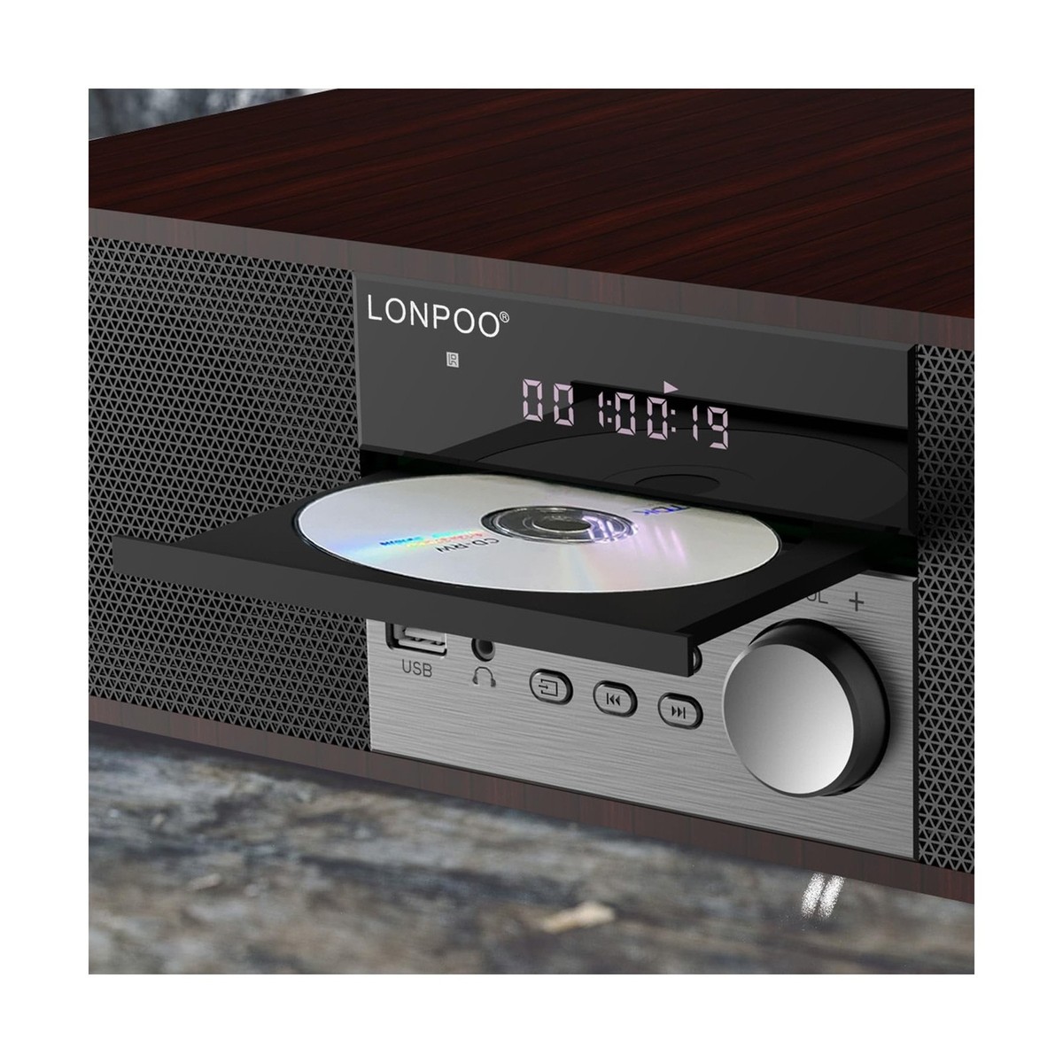 LONPOO Stereo System Systems with CD Player, 40W CD Players for