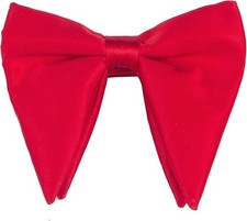 Satin Silk Oversized Bow Tie Solid Color Formal Tuxedo Big Bowtie Red