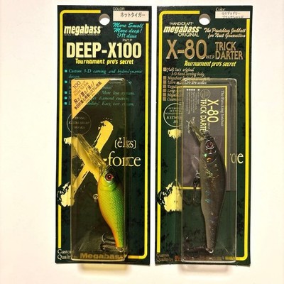 Megabass Deep-X 100 Hot Tiger & X-80 Trick Darter Neu Seltene Farbe 2er Set