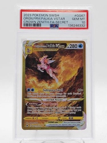 ORIGIN FORME PALKIA VSTAR 2023 CROWN ZENITH #GG67 SECRET RARE PSA 10 Q0895