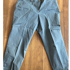 Talbots Perfect Green Women's Pants Size 14 Straight Leg Cotton Stretch    12