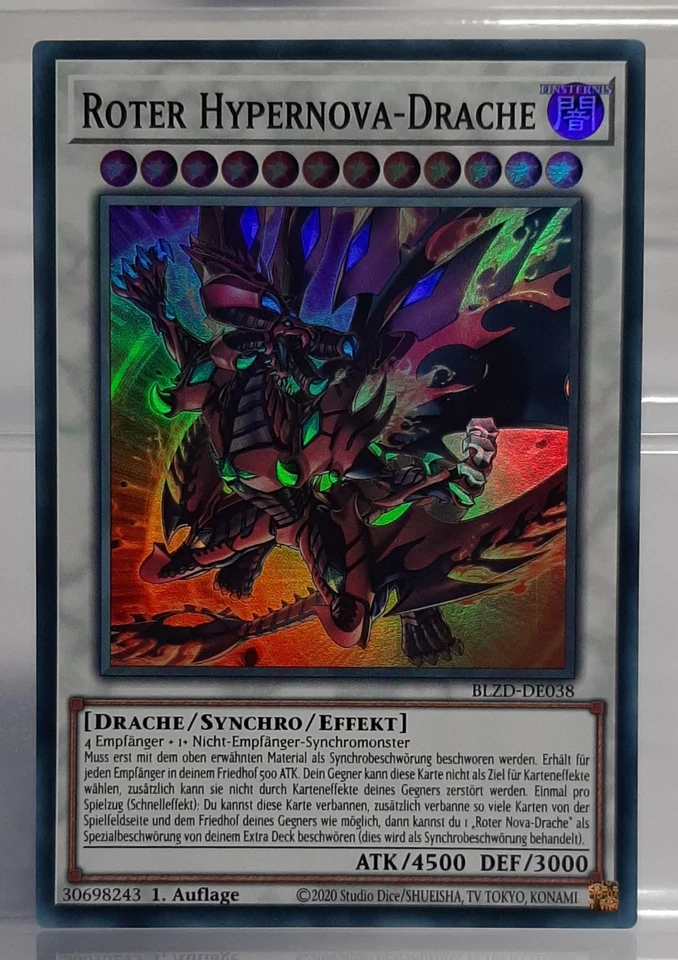 Roter Hypernova-Drache - Super R/Synchro - BLZD-DE038 - Blazing Dominion - DE/NM - Bild 1 von 2