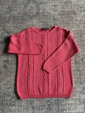 Liz Wear Vintage 100 Cotton Classic Cable Knit Sweater Women  s Size Petite