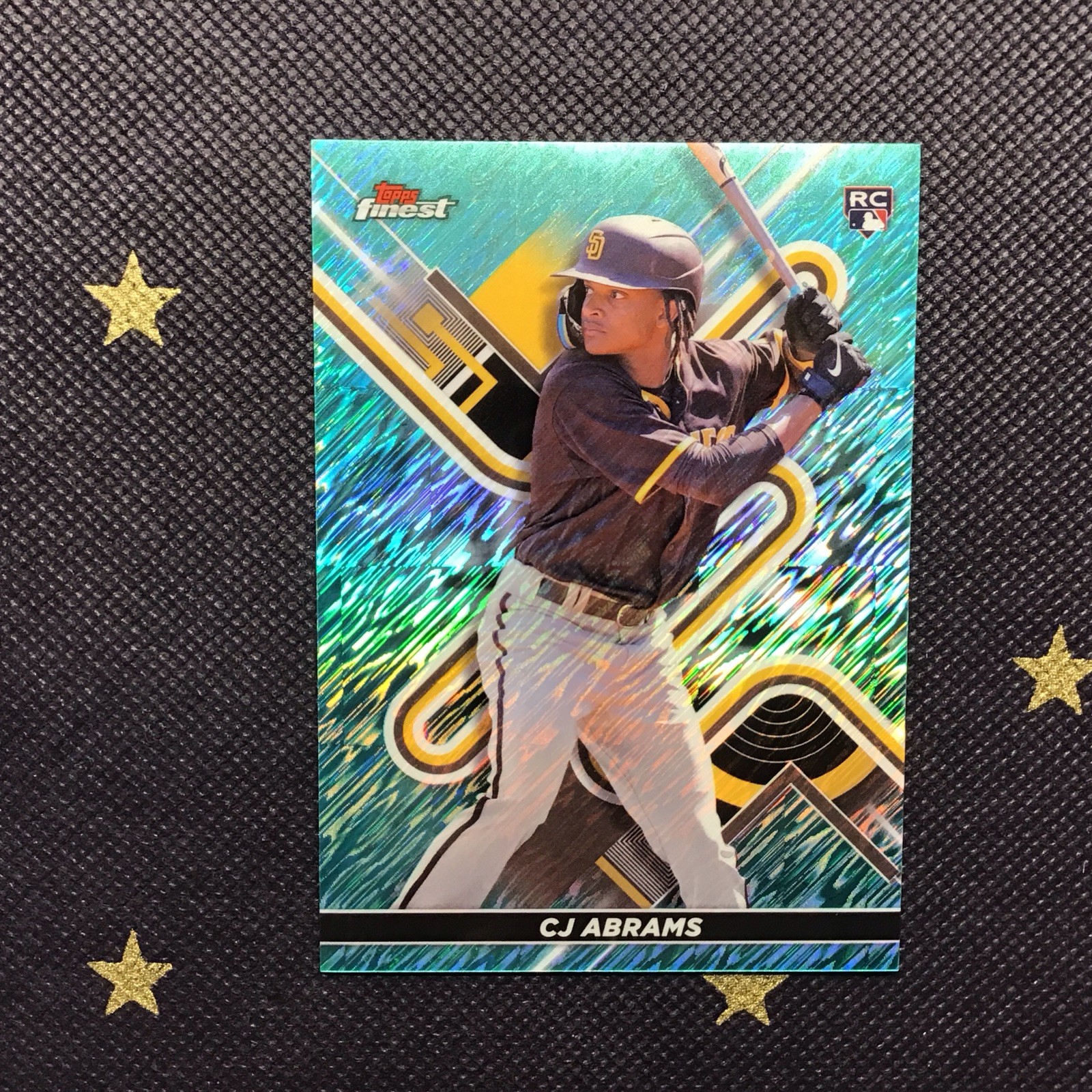 CJ Abrams 2022 Topps Finest Aqua Shimmer Refractor RC #’d/175 #39 Nationals