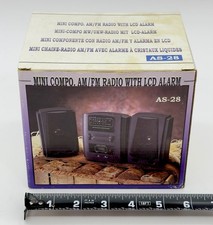 Mini radio orologio vintage AM/FM Boombox con sveglia LCD AS-28 NUOVO SCATOLA APERTA