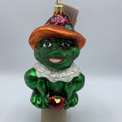 Christopher Radko 1996 Lillie Mae Spring Frog Mercury Glass Ornament Xmas Vtg