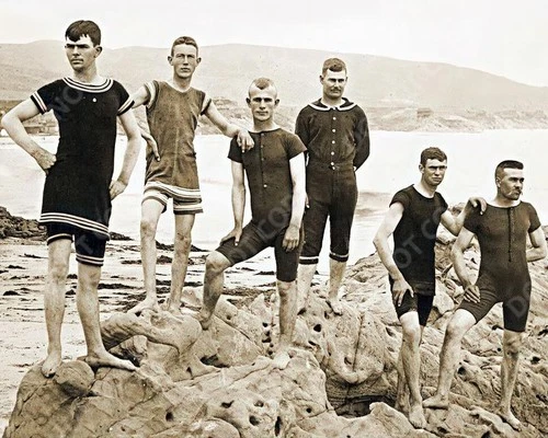 1889 Young Men Laguna Beach California 8x10 Vintage Photo Reprint