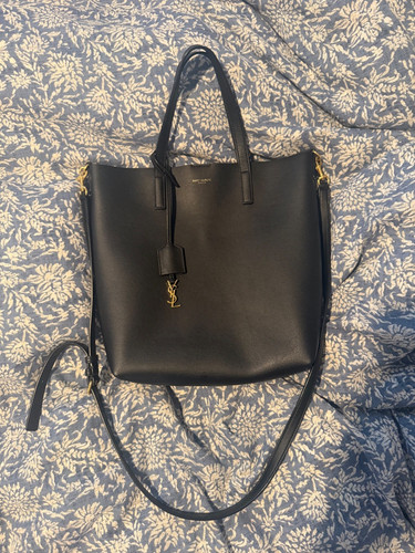 Authentic SAINT LAURENT YSL Leather Toy Tote Handbag
