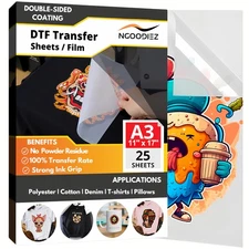 DTF Transfer Film - DTF Paper, 25 Sheets - Matte Finish, Cold Peel, DTF Film,...