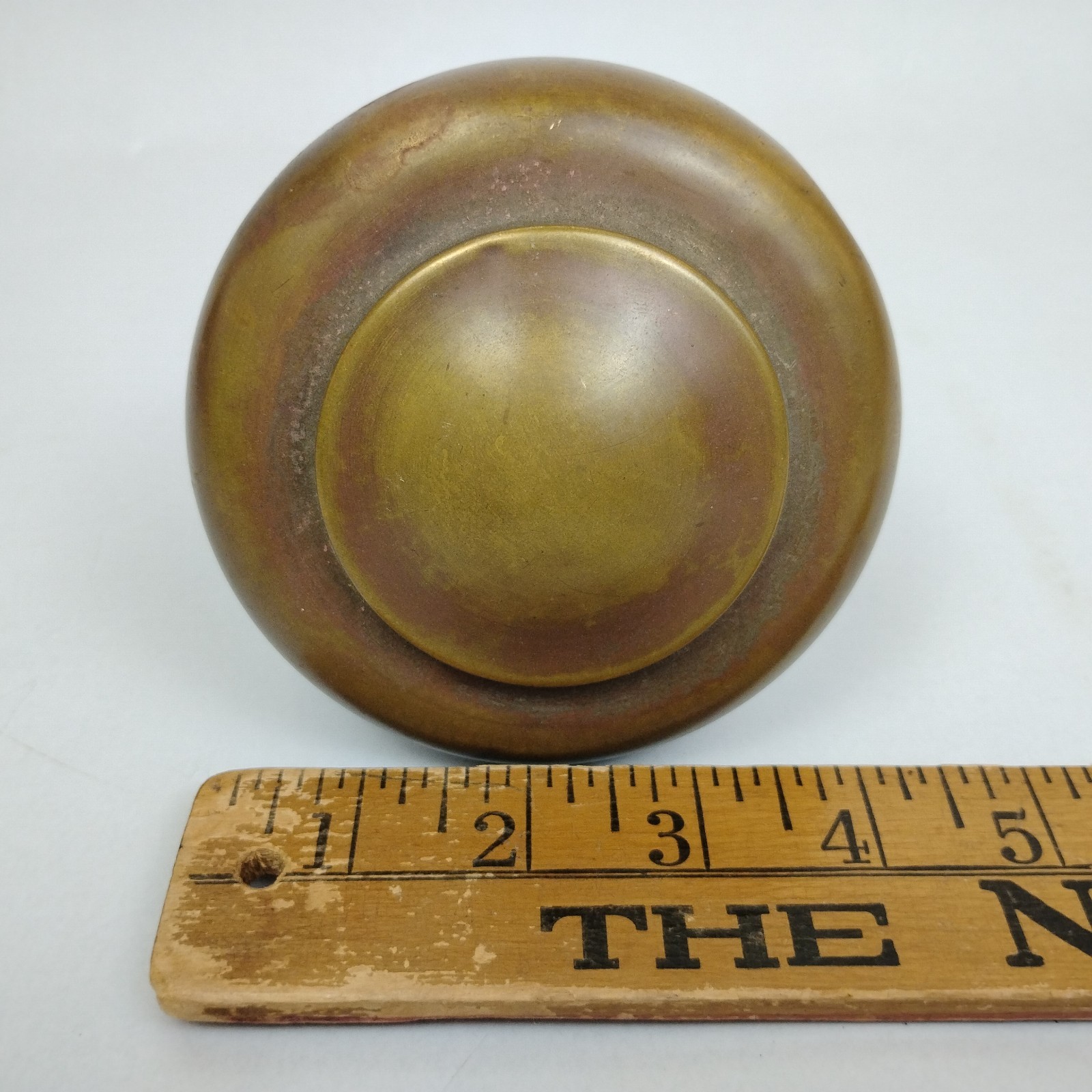 Antique Salvage Brass Plated Bed Post Mushroom Cap Dome Replacement 2" Diam Old