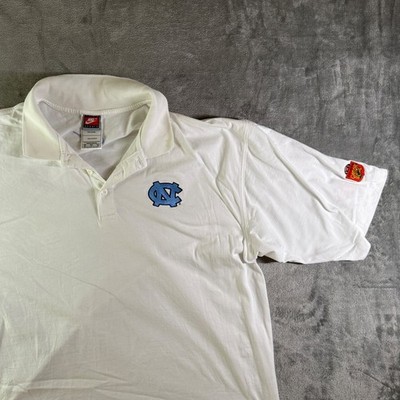 Vintage Nike UNC Tar Heels Polo Shirt White Mens XXL Toyota Gator Bowl Patch