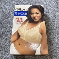 Playtex 18 Hour NEW 4695 Front Close Flex Back Comfort WireFree Bra Beige 42B