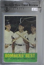 1963 Topps Mickey Mantle Tom Tresh Bobby Richardson Bombers' Best ( ) HOF 0ll