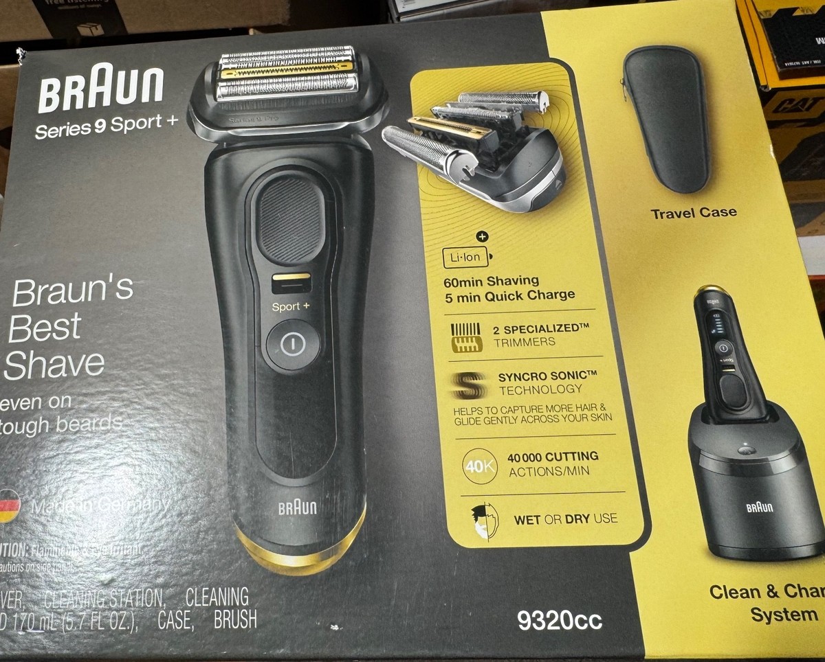 BRAUN Series 9 Sport + 9320CC Wet & Dry Clean & Charge System