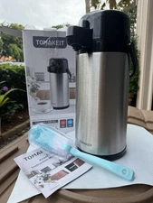 TOMAKEIT Airpot Coffee Carafe Thermal 102 Oz Insulated Stainless Steel