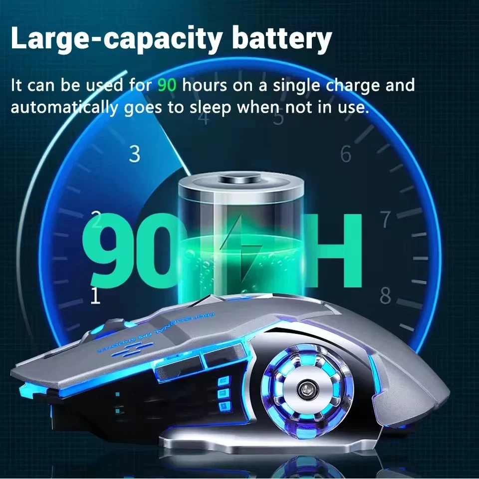 Bluetooth 5.2 & 2.4G Wireless Gaming Mouse 3600DPI Dual Mode Rechargeable Optic - Image 2 of 4