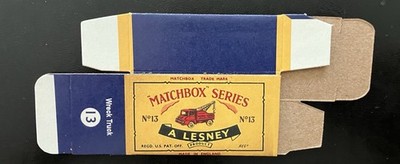 Matchbox #13 Wreck Truck 1961 Type C Repro Box 