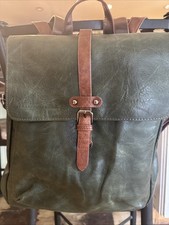 Green Leather Backpack Satchel