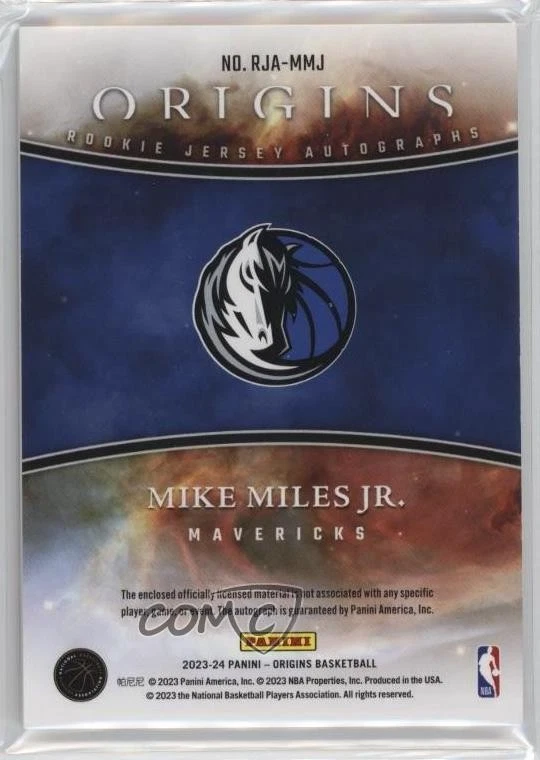 2023-24 Panini Origins Rookie Jersey Auto Mike Miles Jr #RJA-MMJ Auto RC - Image 2 of 2