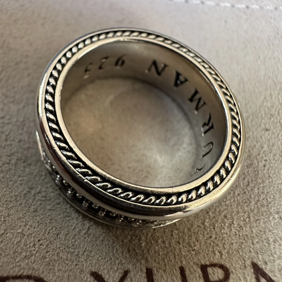 ANILLO BANDA DIAMANTE NEGRO STREAMLINE DAVID YURMAN SS TALLA US 7 Foto 3 de 4