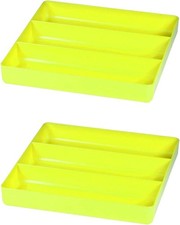 Ernst 5023hv Three Compartment Organizer Tray Hi-viz Yellow 2 Pack