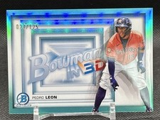 2022 Bowman Chrome Baseball Bowman in 3D #B3D18 Pedro Leon AQUA /125
