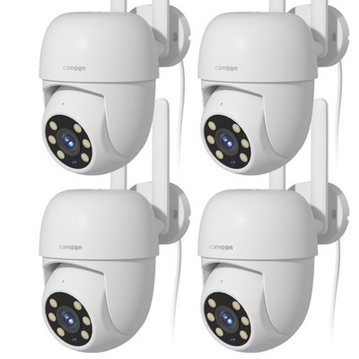 4PCS WiFi Camera Security 4MP PTZ Outdoor Wireless Home PTZ Security Camera PIR