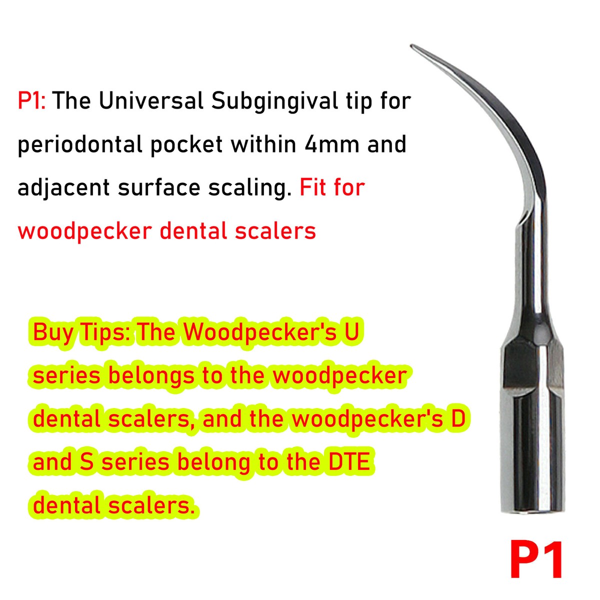 5pcs Dental Ultrasonic Scaler Tips Endo Perio Tips fit Woodpecker EMS Handpiece