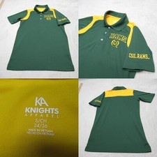 Colorado State Rams Polo Shirt Mens Small Knights Apparel Green Short Sleeve