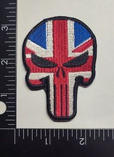 SKULL SPARTAN BRITISH FLAG UNION JACK ENGLAND UK GREAT BRITAIN HOOK LOOP PATCH