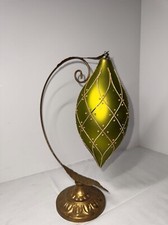 oversized large Katherines Collection Green Glass christmas Ornament Gold